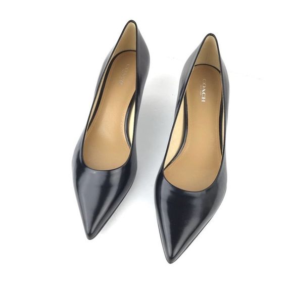 COACH UniPump Black Kitten Heel Pumps size 8 New in Box - Picture 7 of 7
